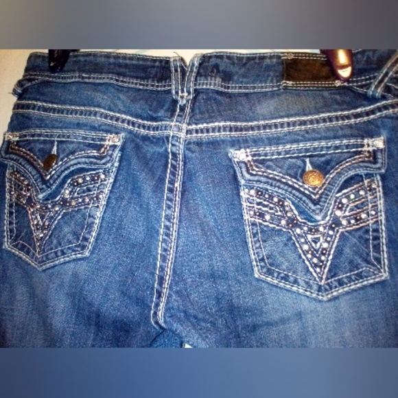Women's Vigoss Size 15/33 Bootcut Jeans with Rhinestones on back pockets - Picture 9 of 13